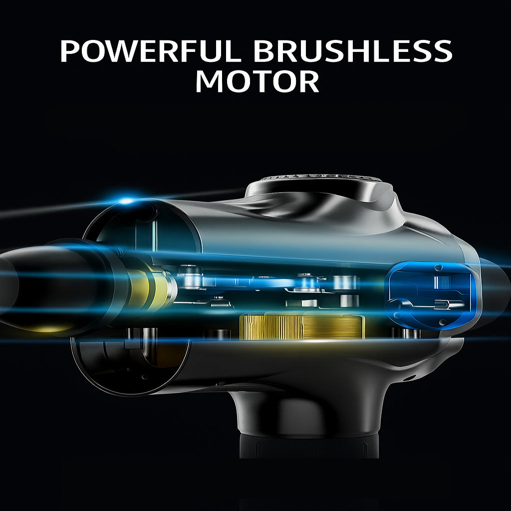 RecoverX™ Deep Tissue Massage Gun – Quiet Percussion Therapy for Muscle Recovery & Pain Relief